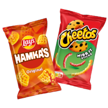 Lay's hamka's, mama mia, pomtips, ringlings of grills of Cheetos